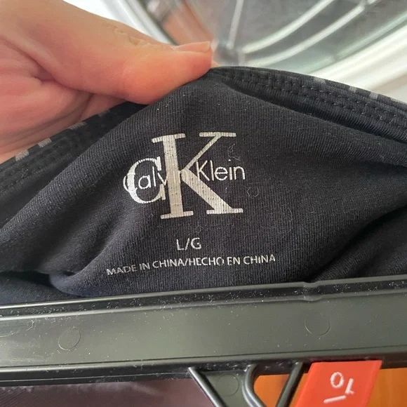 Calvin Klein Black and White Logo Maxi leggings size large - Picture 2 of 5